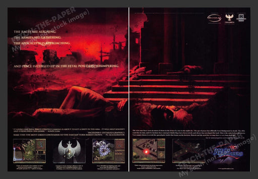 1999 Age of Wonders "Apocalypse is approaching" Video Game Print Ad (2 pgs)