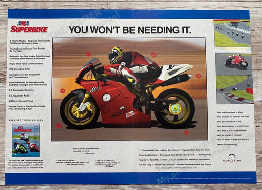 1999 AMA SuperBike 10.5" x 15" Video Game Poster from Magazine Fetch the Paper!