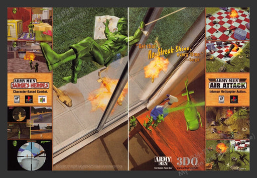 1999 Army Men: Sarge's Heroes Video Game Print Advertisement (2 Pages)