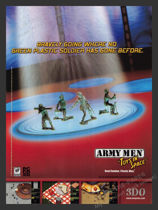 1999 Army Men "Toys in Space" Video Game Print Advertisement