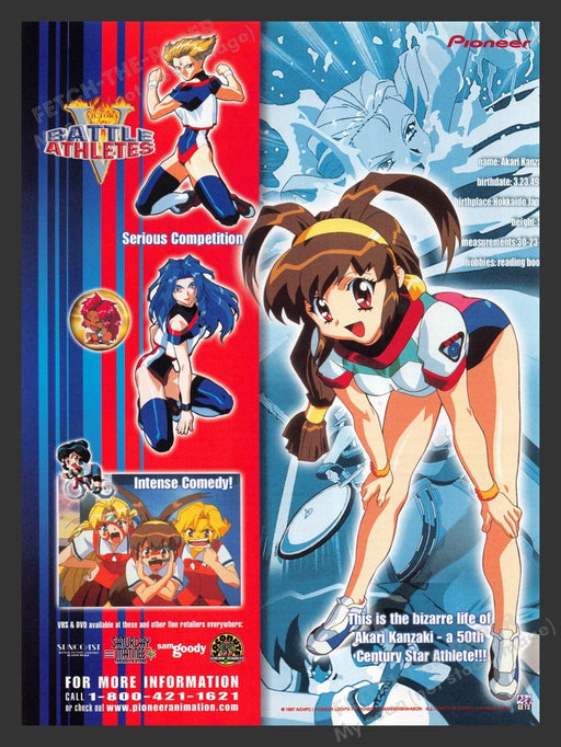 1999 Battle Athletes Victory T.V. Show Anime Manga Print Advertisement