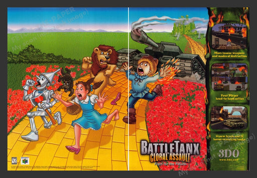 1999 BattleTanx: Global Assault Video Game Print Advertisement (2 Pages)