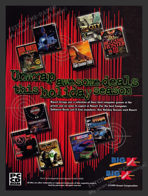 1999 Big Kmart Holiday Unwrap Awesome Deals Video Game Print Advertisement Fetch the Paper!