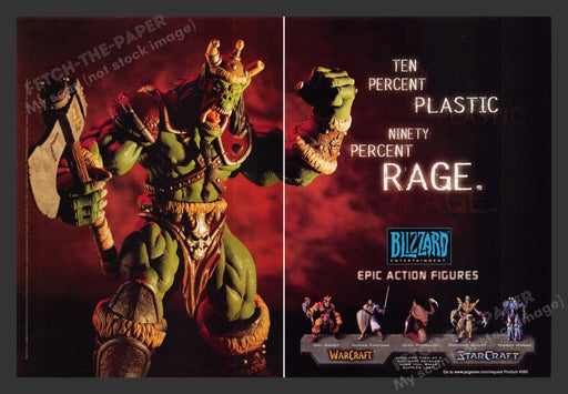 1999 Blizzard Action Figures 90% RAGE! Video Game Print Advertisement 2 pgs