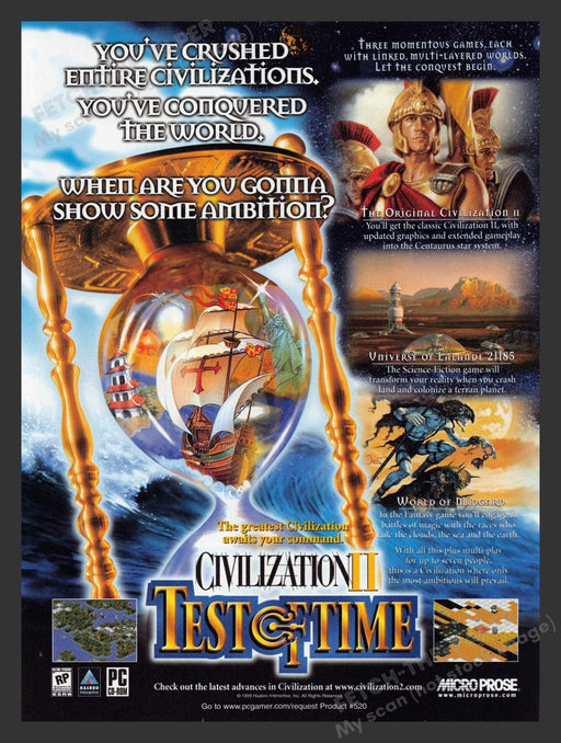 1999 Civilization II: Test of Time Video Game Print Advertisement