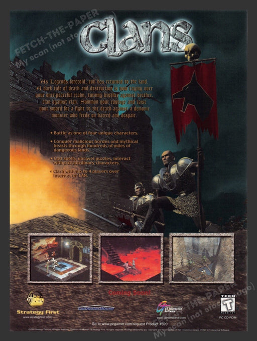 1999 Clans Video Game Print Advertisement