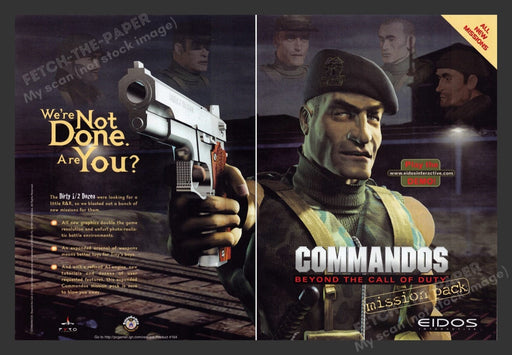 1999 Commandos: Mission Pack Video Game Print Advertisement 2 pgs