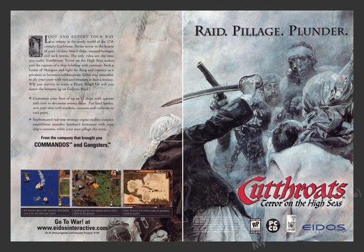 1999 Cutthroats: Terror on the High Seas Video Game Print Ad (2 pgs) Fetch the Paper!