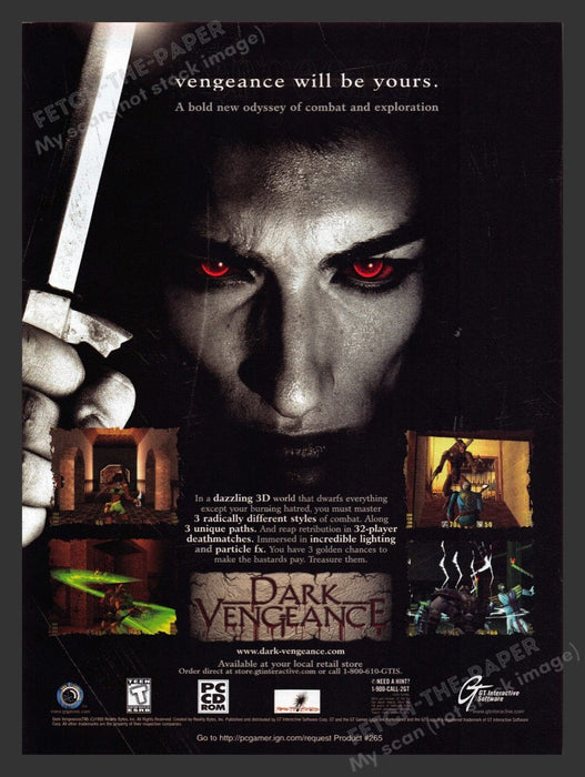 1999 Dark Vengeance "...will be yours" Video Game Print Advertisement