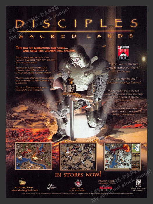 1999 Disciples: Sacred Lands Knight Video Game Print Advertisement Fetch the Paper!