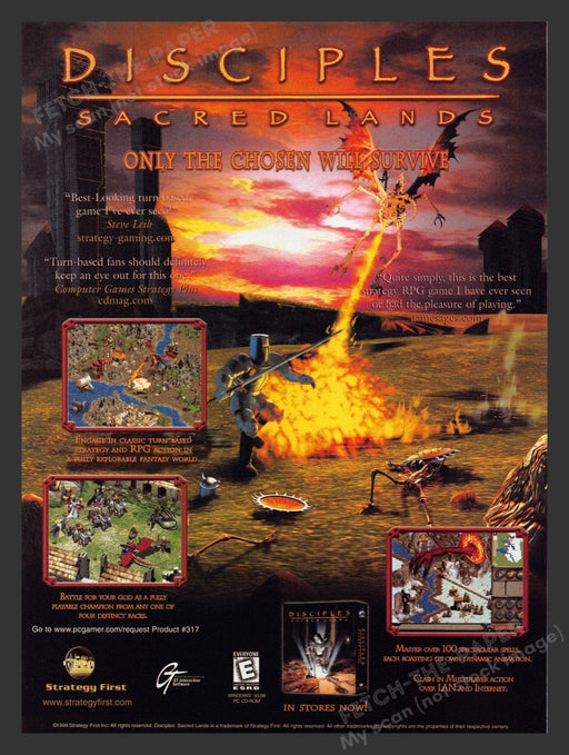 1999 Disciples: Sacred Lands Video Game Print Advertisement