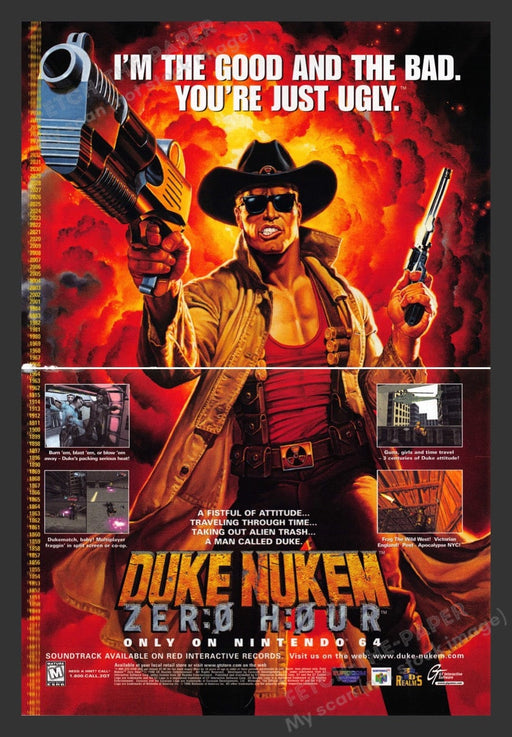 1999 Duke Nukem: Zero Hour Video Game Print Advertisement (2 Pgs)