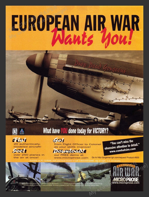 1999 European Air War Video Game Print Advertisement