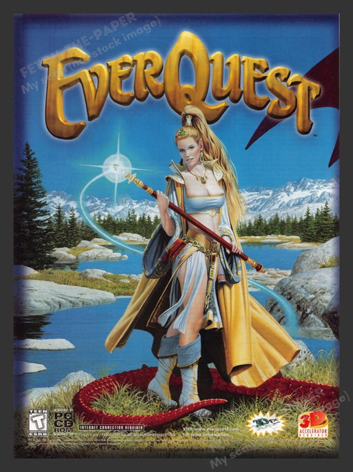 1999 EverQuest Sorceress Video Game Print Advertisement