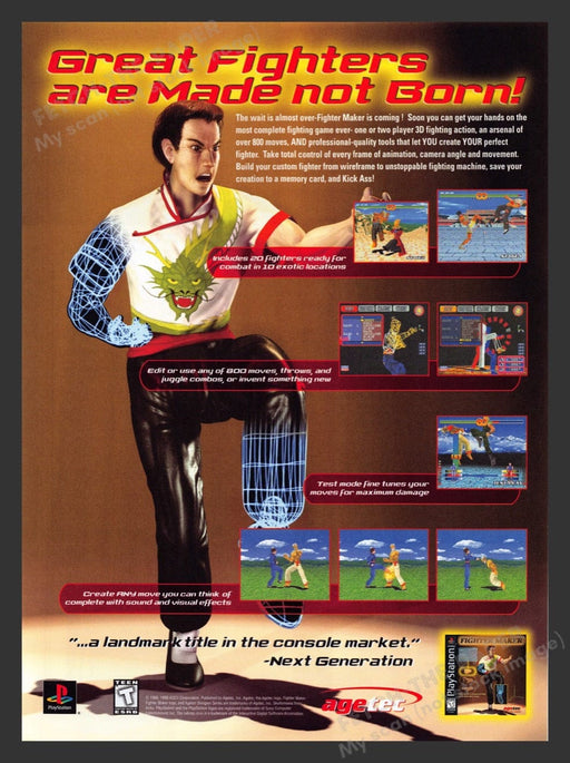 1999 Fighter Maker Video Game Print Advertisement