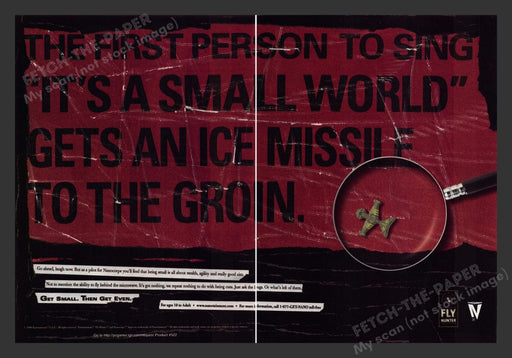 1999 Fly Hunter "Get small. Then get even." Video Game Print Advertisement 2pgs Fetch the Paper!