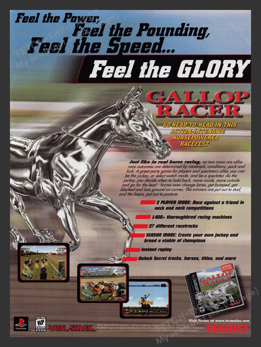 1999 Gallop Racer "Feel the glory" Video Game Print Advertisement