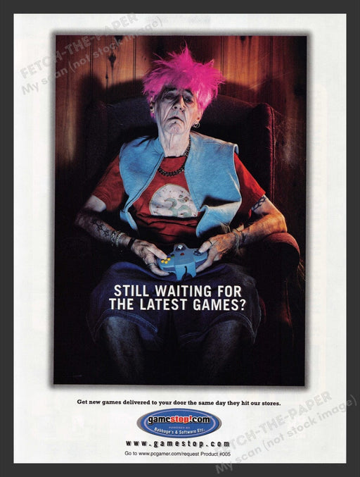 1999 Game Stop "Still waiting for the latest game?" Video Game Print Ad