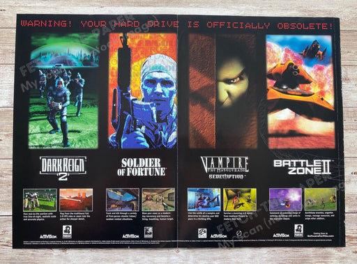 1999 Hard Drive is Obsolete Fold-Out 10.5" x 15" Video Game Poster from Magazine Fetch the Paper!
