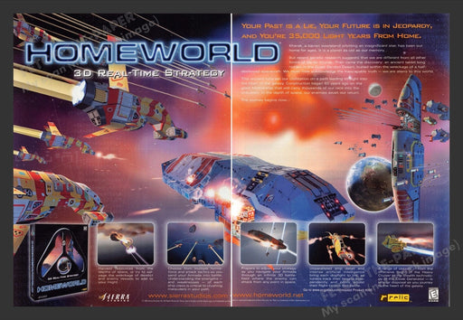 1999 Home World 3D Real-time Strategy Video Game Print Advertisement (2 pgs)