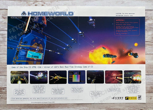 1999 Homeworld Fold-Out 10.5" x 15" Video Game Poster from Magazine Fetch the Paper!