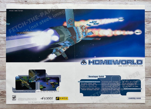 1999 Homeworld Universe Fold-Out 10.5" x 15" Video Game Poster from Magazine Fetch the Paper!