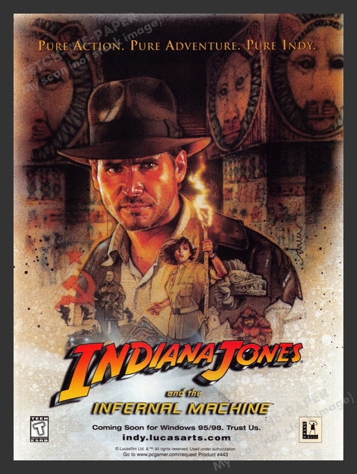 1999 Indiana Jones and the Infernal Machine Video Game Print Advertisement