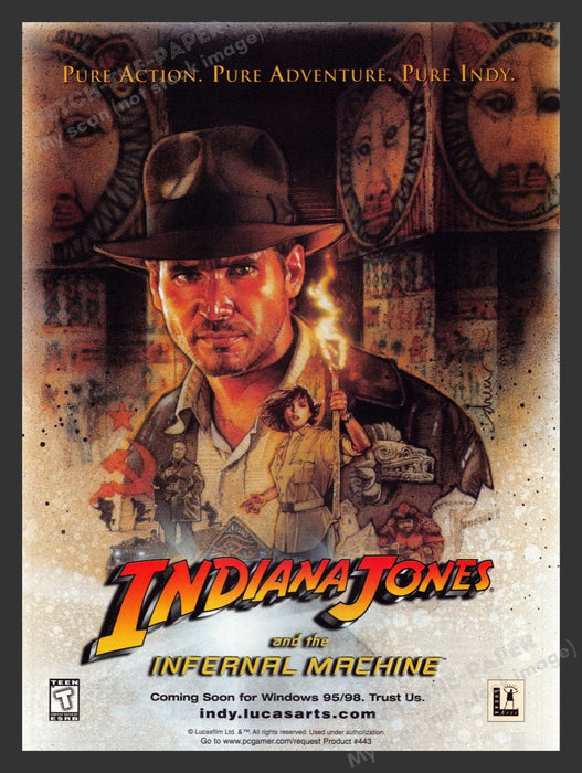 1999 Indiana Jones and the Infernal Machine Video Game Print Advertisement