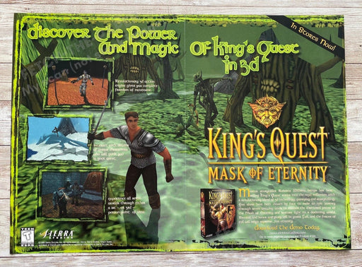 1999 King's Quest 10.5" x 15" Video Game Poster from Magazine Fetch the Paper!