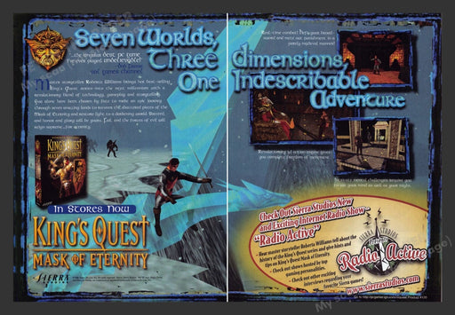 1999 King's Quest: Mask of Eternity Video Game Print Advertisement (2 pgs)