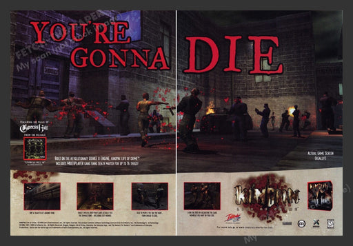 1999 Kingpin: Life of Crime "Die" Video Game Print Advertisement (2 Pages)