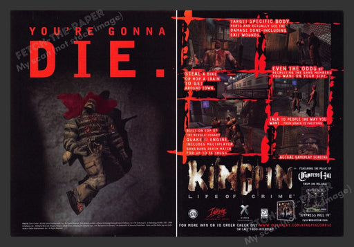 1999 Kingpin: Life of Crime Video Game Print Advertisement (2 Pages)