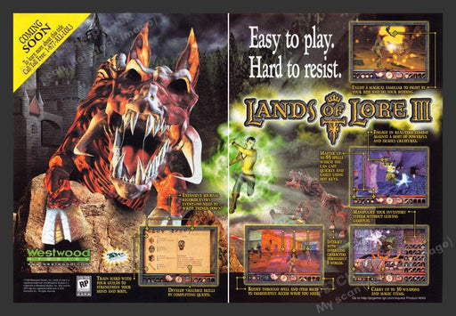 1999 Lands of Lore III Video Game Print Advertisement 2 pgs