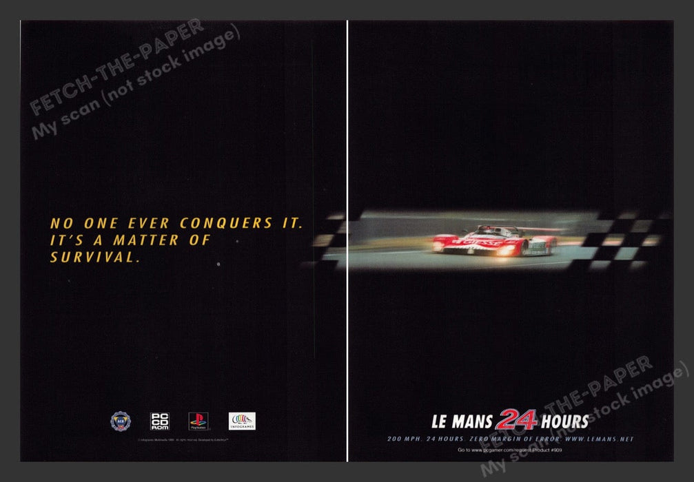 1999 Le Mans 24 Hours Video Game Print Advertisement (2 pgs) Fetch the Paper!