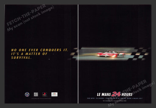 1999 Le Mans 24 Hours Video Game Print Advertisement (2 pgs) Fetch the Paper!