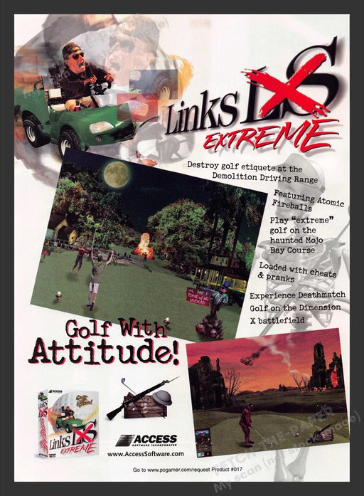 1999 Links Extreme Golf with Attitude Video Game Print Advertisement Fetch the Paper!