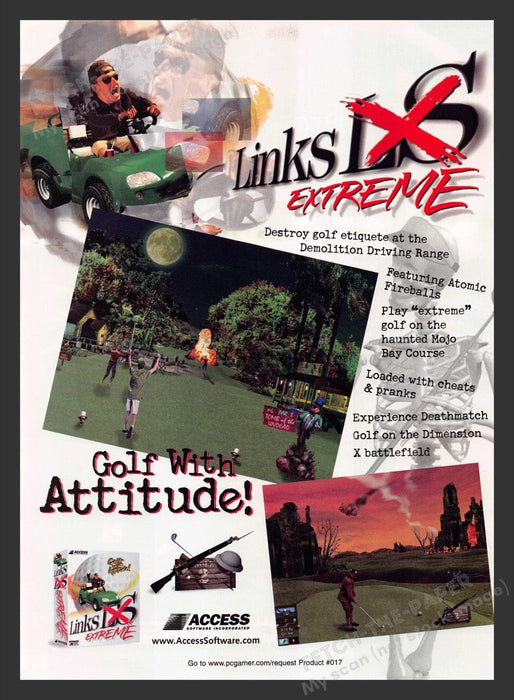 1999 Links Extreme Golf with Attitude Video Game Print Advertisement Fetch the Paper!