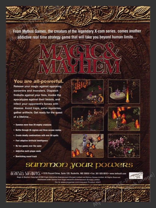 1999 Magic & Mayhem "Summon Your Powers" Video Game Print Advertisement