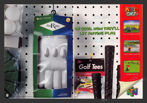 1999 Mario Golf Gloves Video Game Print Advertisement (2 Pages)