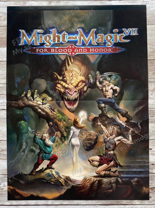 1999 Might and Magic Fold-Out 10.5" x 15" Video Game Poster from Magazine Fetch the Paper!