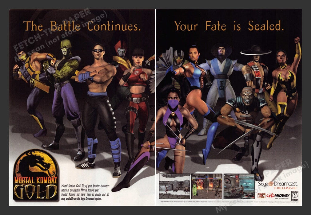 1999 Mortal Kombat: Gold Video Game Print Advertisement (2 Pages)