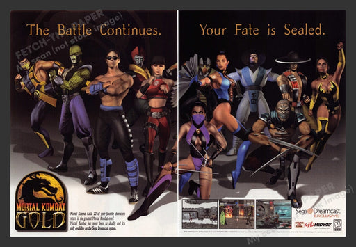 1999 Mortal Kombat: Gold Video Game Print Advertisement (2 Pages)
