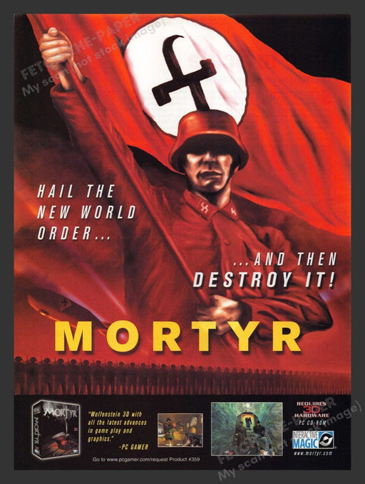 1999 Mortyr "Hail the New World Order" Video Game Print Advertisement Fetch the Paper!