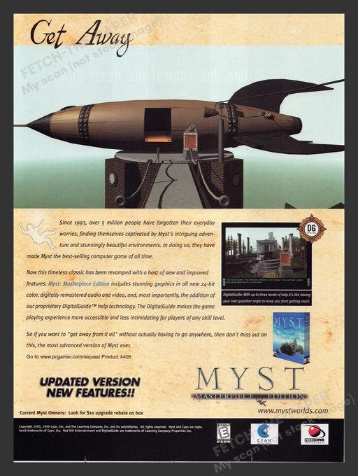 1999 Myst: Masterpiece Edition Video Game Print Advertisement Fetch the Paper!