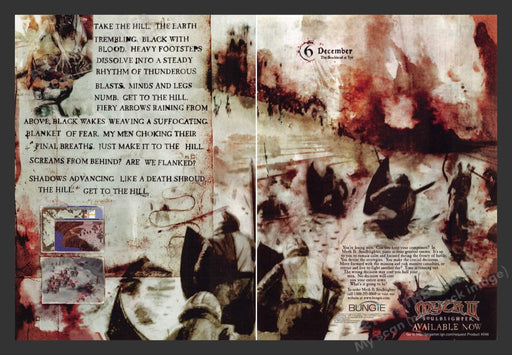 1999 Myth II: Soulblighter "Take the hill" Video Game Print Advertisement 2 pgs