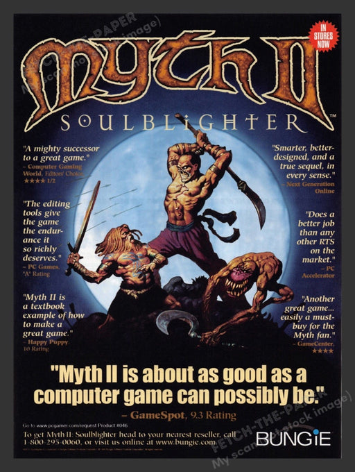 1999 Myth II: Soulblighter Video Game Print Advertisement