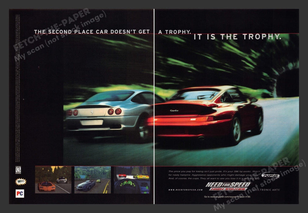1999 Need for Speed: High Stakes Video Game Print Advertisement (2 pgs)