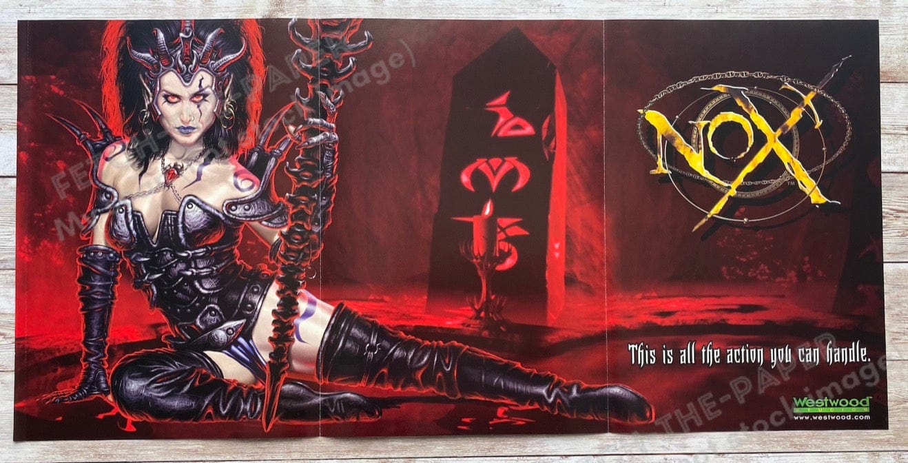 1999 Nox Tri-fold Poster 10.5" x 22.5" Video Game Poster from Magazine Fetch the Paper!