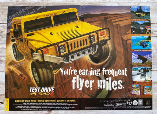 1999 Off-Road 2: Test Drive Fold Out 10.5" x 15" Video Game Poster Fetch the Paper!