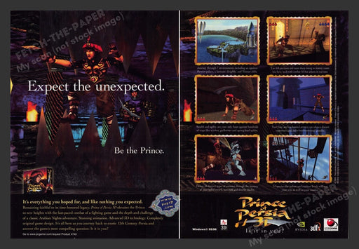 1999 Prince of Persia 3D Video Game Print Advertisement (2 pgs)